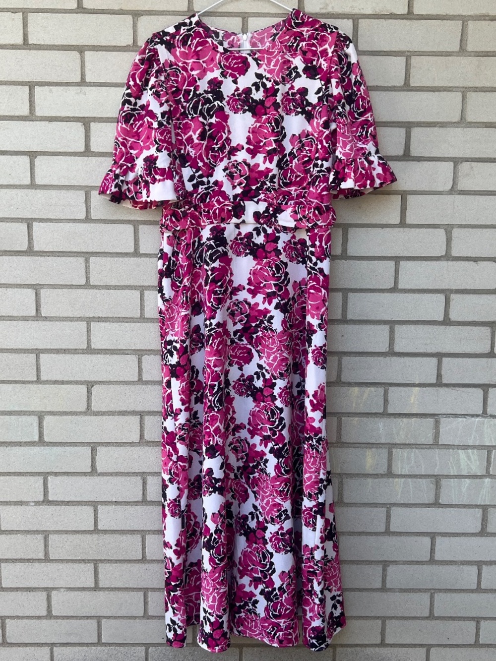 Mennonite Cape Dress Nursing Mother Pink Floral 36" Bust Size Small